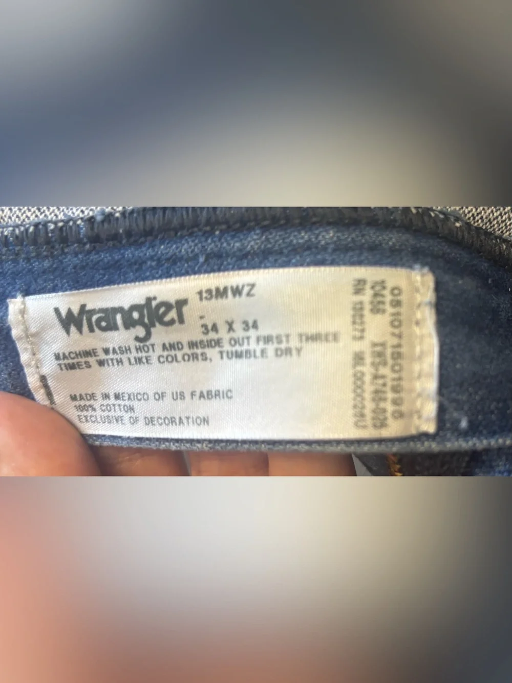 Wrangler 13MWZ Cowboy Cut Straight Leg Jeans Mens 34x34 (Act 33x33) Distressed